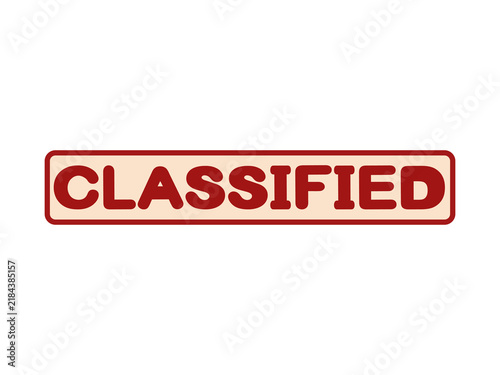 Red classified stamp isolated on transparent background
