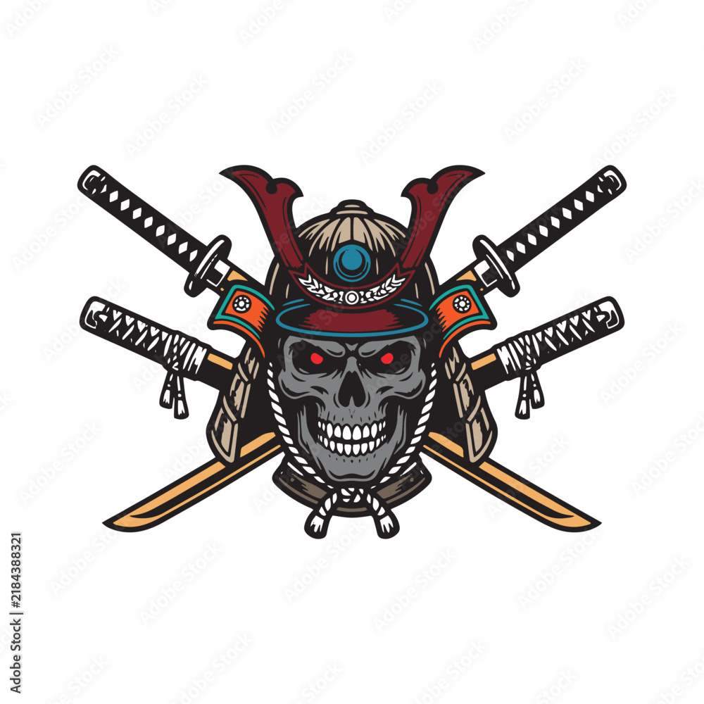 Fototapeta premium illustration skull with sword