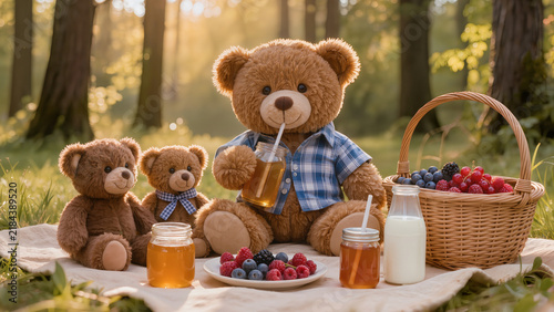 teddy bear in a basket