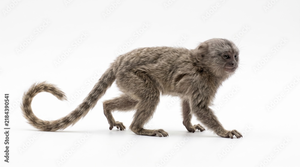Fototapeta premium Small marmoset monkey walking