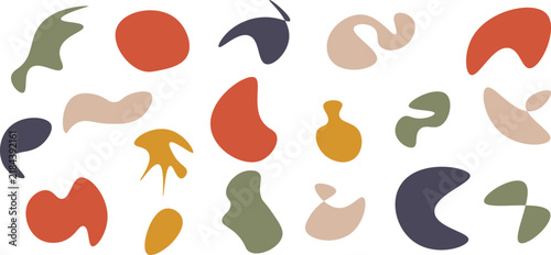 Minimalist Abstract Organic Blob Shapes Set Colorful Vector Illustration