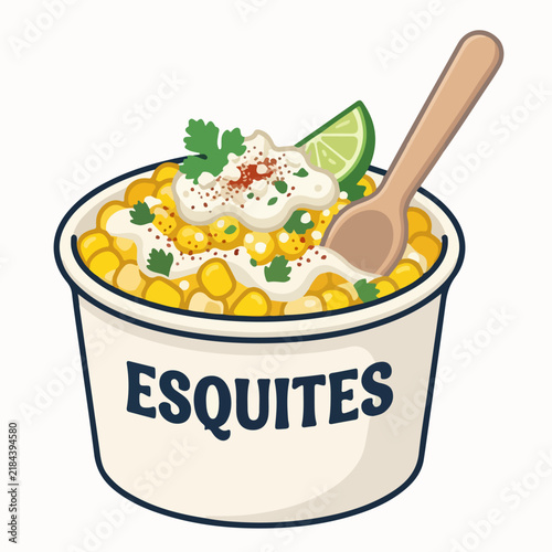 Traditional mexican esquites in cup