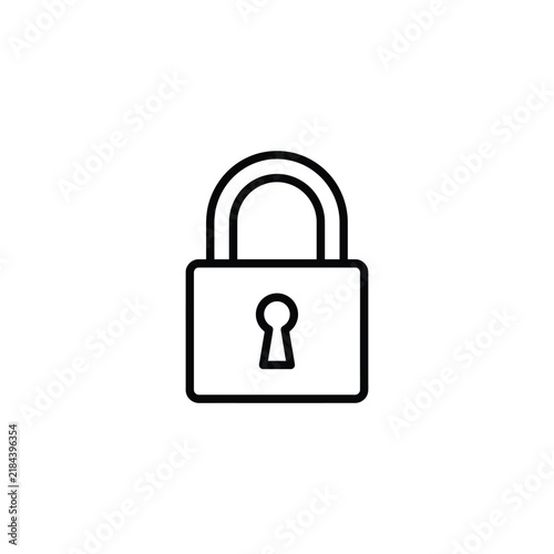 Minimalist padlock icon with keyhole