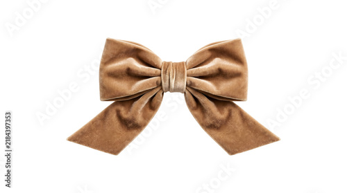 Konstfotografi Elegant brown velvet bow with flowing tails creates classic decorative element for luxury packaging