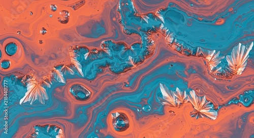 Vibrant abstract art with orange blue.