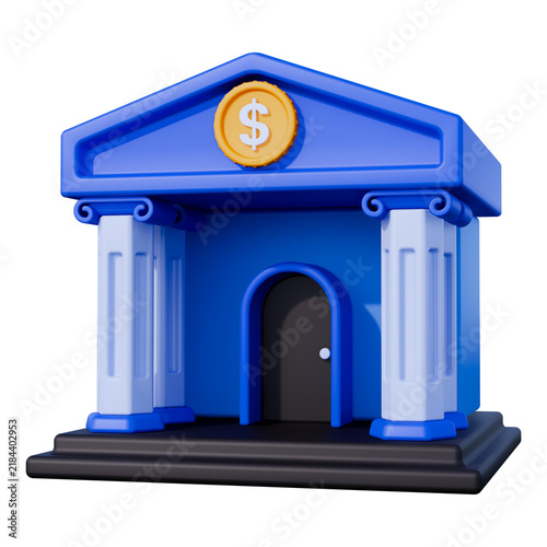 Bank Building 3D Icon