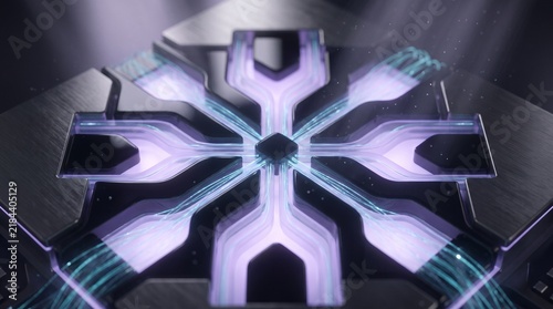Quantum processor core glowing