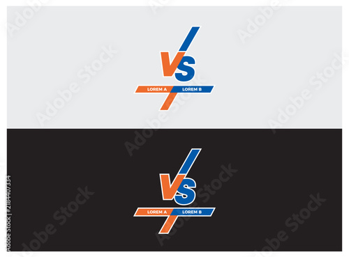 Versus VS Logo Design With Orange and Blue Slashes for Competition, Comparison and Branding