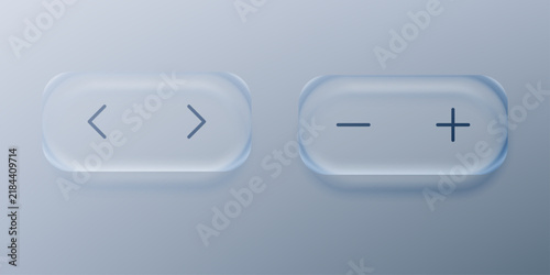 set of liquid glass morphism white elements in various shapes. Transparent glass panel, light frame, smartphone and web application banner with blur effect
