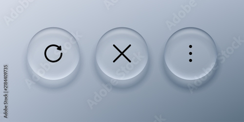 set of liquid glass morphism white elements in various shapes. Transparent glass panel, light frame, smartphone and web application banner with blur effect