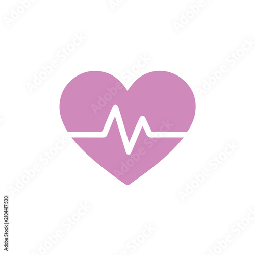 vector heart and heartbeat symbol