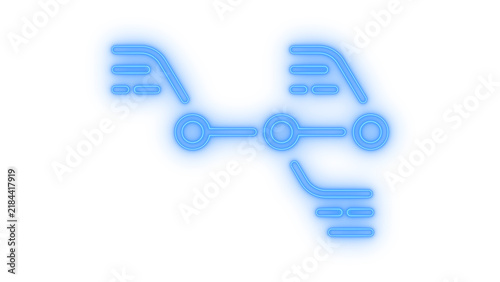 Bild auf Leinwand Colorful neon icon representing git branch repository timeline version control s