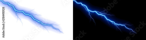 Fotografía Blue lightning bolt with realistic electric storm branches perfect for weather d