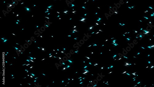 Abstract Falling Blue Petals Glowing Particle Background