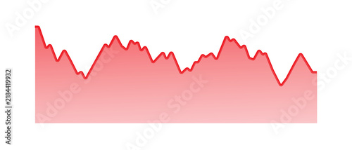Fotografie Red line graph showing fluctuating financial data trend with stock market data v
