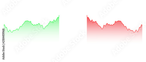 фотографія Comparative line graph showing green growth versus red decline with comparative