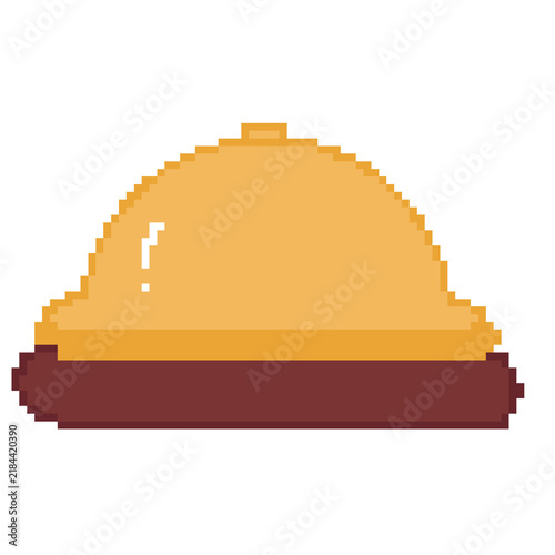 Golden bell stand dome handdrawn pixel art object