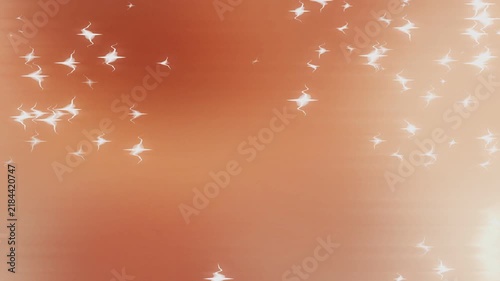 Abstract Orange Background with Shimmering White Particle Sparks