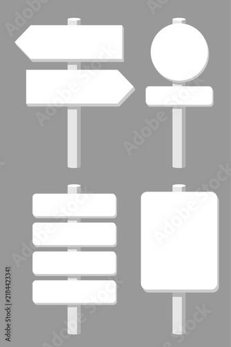 Blank Sign Post Template With Direction Arrow And Road Marker Design