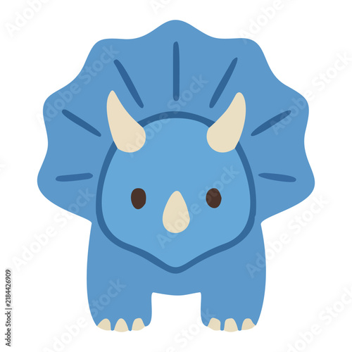 Blue Triceratops Dinosaur Head