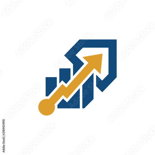 Financial Growth Arrow Chart Icon - Business Success Concept
