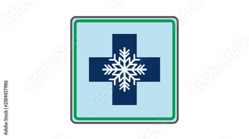 Cold Exposure First Aid Medical Assistance Sign For Refrigerated Warehouses