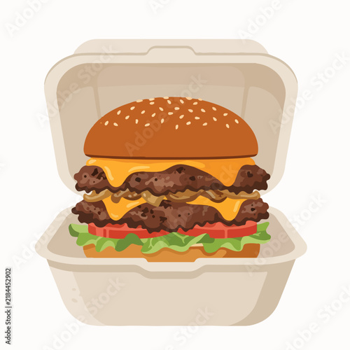 Double Smash Burger Box Illustration
