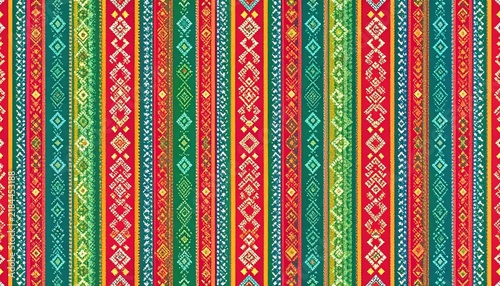 Indigenous Latin American Tribal Textile Seamless Vector Pattern Collection.