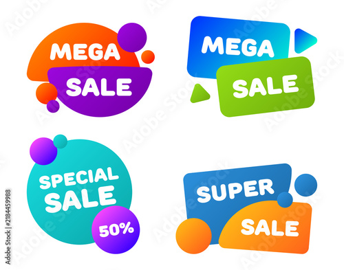 Canvastavla Colorful Mega Sale Stickers for Shopping Promotions transparent background