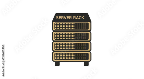 Professional Network Data Storage Tower Icon Representing Modern Enterprise Server Infrastructure and Cloud Computing Connectivity Solutions