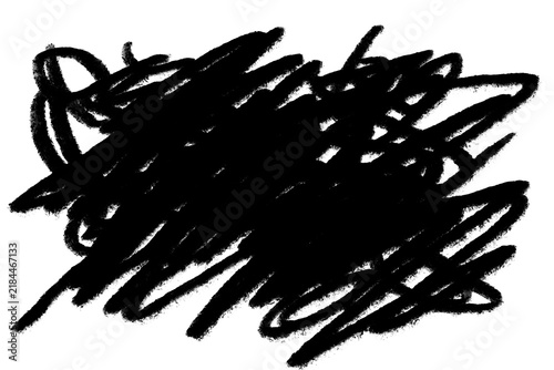 Bild auf Leinwand Abstract Black Scribble: A chaotic, dark scribble of black lines creates a sense of mystery and unrest, inviting interpretation and sparking the imagination