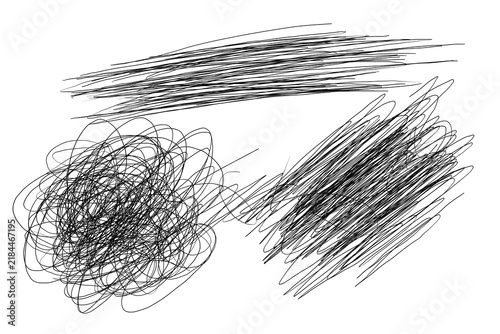 Cuadro en lienzo Abstract Scribble Background: A chaotic yet visually striking composition of abstract scribbles in black ink, creating texture and depth