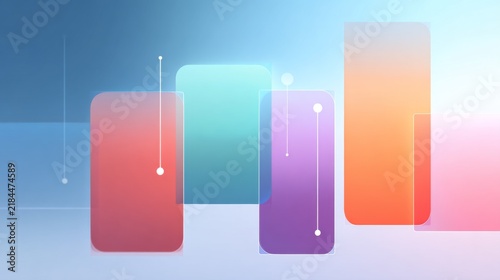 Abstract colorful rectangles and vertical lines graphic design composition