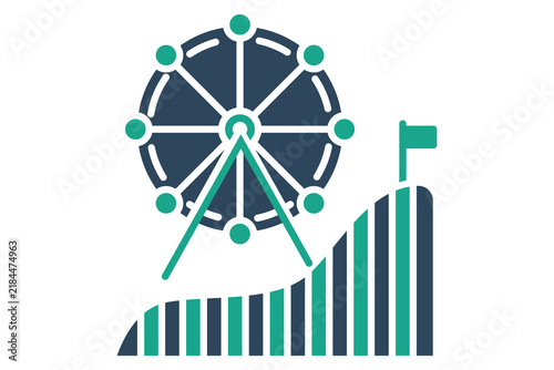 Amusement park icon. solid icon style. icon related to holiday. summer elements vector illustration