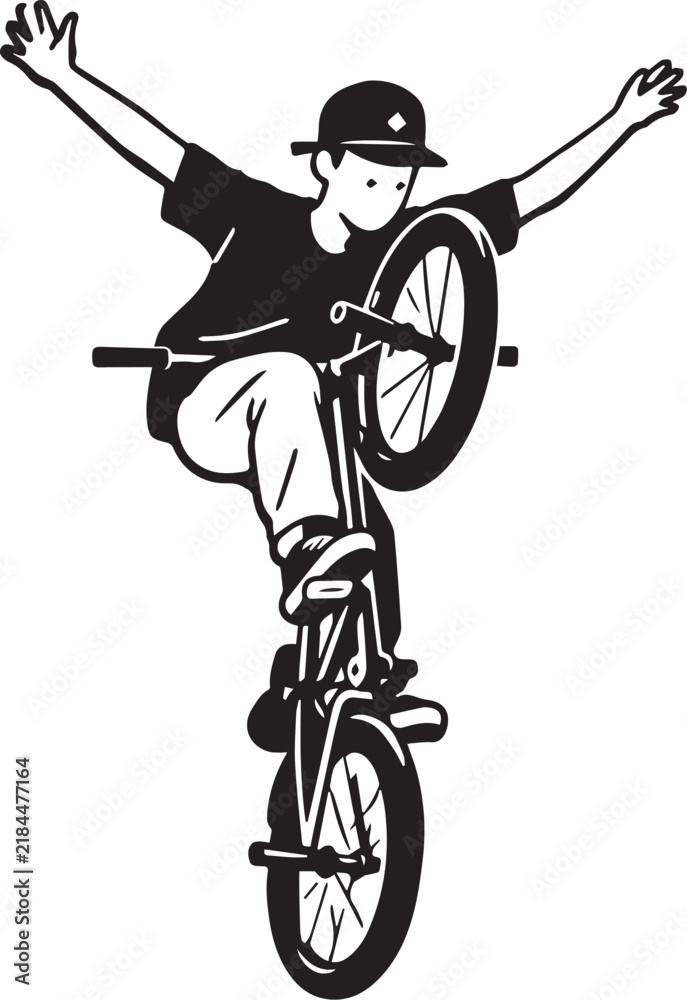 Obraz premium Boy Ride a BMX bike doing Tricks