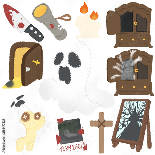 Cute spooky Halloween ghost clipart