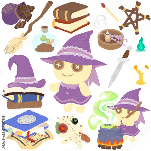 Cute spooky Halloween witch clipart