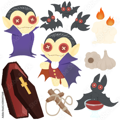 Cute spooky Halloween vampire clipart