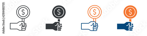 Bidding Icon Set Multiple Style Collection
