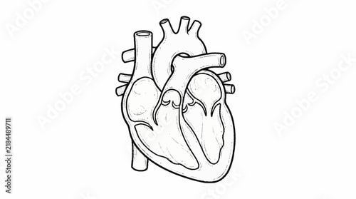 Принти на полотні Anatomical Diagram of Human Heart Structure.