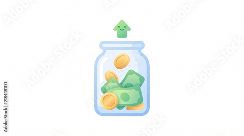 Modern Money and Finance 3D Vector Icon Isolated on White