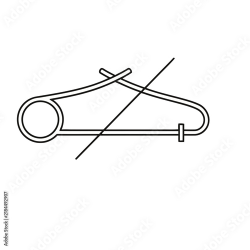 Safety pin icon with a line through it
