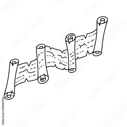 Scroll with torn edges and rolled ends