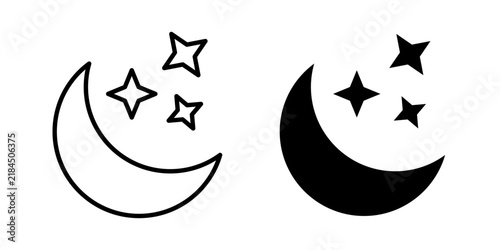 Night icon representing nighttime, darkness, evening, sleep, rest, and after-dark activities