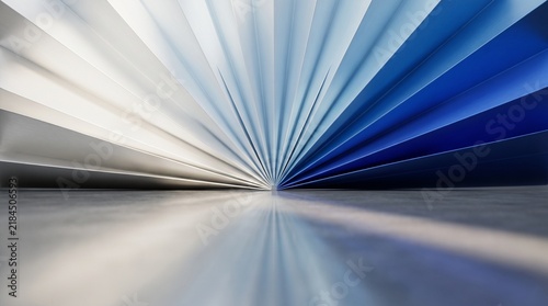 Fan of Blue and White Paper: A captivating abstract composition unfolds, with elegantly fanned pages in varying shades of blue and white.