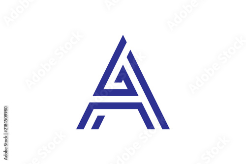 Modern Minimalist Geometric Letter A Logo Design - Blue Abstract Monogram
