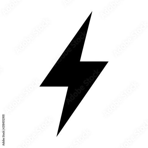 Black lightning bolt symbol icon graphic