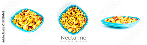 Canvastavla Nectarine isolated on a white background