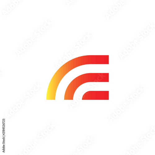 Naklejka Letter E fast geometric symbol simple logo vector