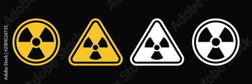 Fotografie Radiation, radioactive threat alert symbols featuring warning signs for hazardous areas, nuclear safety zones, dangerous exposure and emergency awareness